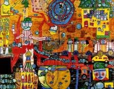 Hundertwasser The 30 Day Fax Picture, 1994, 151x130 cm, Wien. 