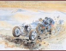 c 1929 the bugatti leaps over the graping crevasses. ��� ���