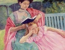 Cassatt Mary Auguste Reading to Her Daughter.  