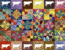 Aaw019 Molly Hutchings Cow Quilt sqs. , 