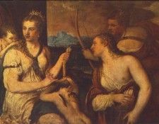 TIZIANO VENUS BLINDFOLDING CUPID GALLERIA BORGHESEROMA.  ( )