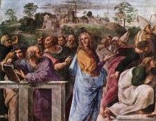 Raffaello - Stanze Vaticane - La Disputa (detail) [04]. 