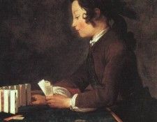 CHARDIN - BOY PLAYING WITH CARDS. , - 