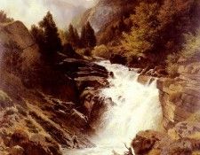 Steffan Johann Gotterfried A Waterfall In The Bavarian Alps. Steffan, ������ �������