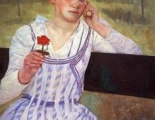 Cassatt Mary Reverie aka Woman with a Red Zinnia.  