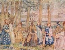 borisov-musatov autumn evening (sketch for a panel) 1904-5. �������-�������, ������ (1870-1905)