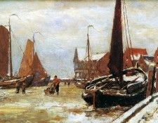 Koekkoek Gerardus Johannes Harbour of Volendam Sun. Koekkoek, 
