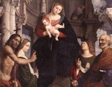 PORDENONE Madonna And Child Enthroned With Saints. 