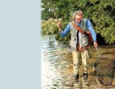 waters edge csg014 tony netting out his trout. �������, ���������