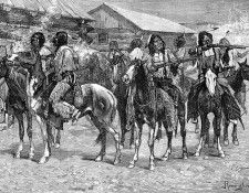 Fr 037 Crow Indians Fire into the Agency FredericRemington sqs. Remington, ��������