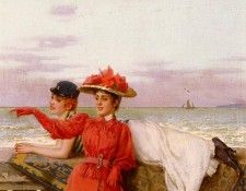 Corcos Vittorio Matteo Looking Out To Sea. �������, �������� ������
