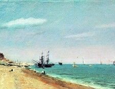 CONSTABLE - BRIGHTON BEACH WITH COLLIERS, 1824, OIL ON PAPER. ��������� ����