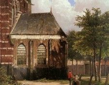 Koekkoek Willem Church square Zaltbommel Sun. Koekkoek 
