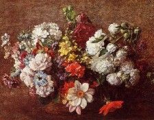 Fantin Latour Henri Bouquet of Flowers2. ������-�����, �����-����-���-������