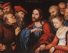 CRANACH Lucas the Elder Christ And The Adulteress. ������, ����� �������