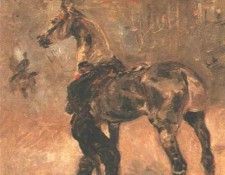 Toulouse-Lautrec Artilleryman Saddling a Horse, 1879, T.-L.-. -,  