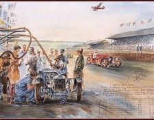 c 1932 martin bodoignets amilcar by the refueling stop.  