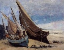 Courbet Gustave Fishing Boats on the Deauville Beach. , 