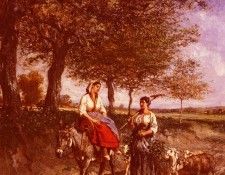 Veyrassat Jules Jacques The Return Home. Veyrassat,  