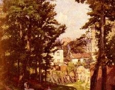 Renaudin Alfred La Famille Du Peintre Sur Les Hauteurs De Montmartre. , 