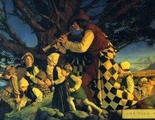 Mp 0003 The Pied Piper MaxfieldParrish sqs. , Maxfield