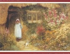 StrachanArthurClaude GirlWithDogOutsideCottage-We (f038). �������, ���� �����