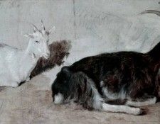 Agasse Jacques Laurent Two Goats. Agasse, -