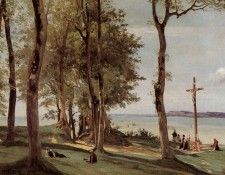Corot Honfleur Calvary on the Cote de Grace. , --