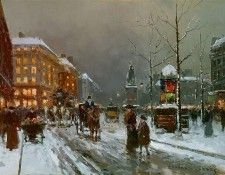 Place de clichy in winter. ,  