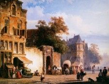 Springer Cornelis Cityview wiith marketstall Sun. Springer, ��������