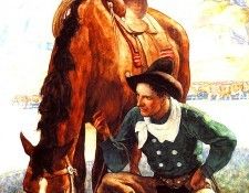 lrs-WyethNC-Cowboy Watering his Horse-11. ,  