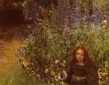 Alma-Tadema Lady Laura Teresa Gathering Pansies. - 