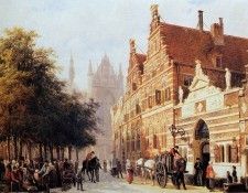 Springer Cornelis Kerkegracht en Weeshuis in Leiden Sun. Springer, Корнелис