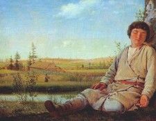 venetsianov sleeping shepherd c1823-6. ���������� ������� ���������� (1780-1847)