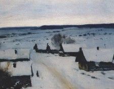 levitan village, winter 1880s. , 