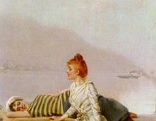 Corcos Vittorio Matteo On The Balcony. ,  