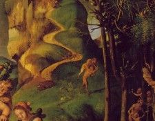 Piero di Cosimo The discovery of honey, Detalj 1, ca 1505-10. ������, ����� ��