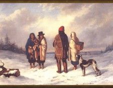 ds-cornelius krieghoff 01l-indian in a snowy landscape (1847-1848). Krieghoff, 