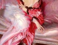 Boldini Giovanni Portrait Of Madame Juillard In Red. Boldini, ��������