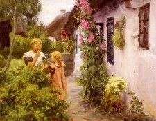 Brendekilde Hans Anderson The Cottage Garden. Brendekilde ���� ��������