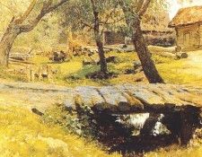 levitan small bridge, savvinskaia village 1884. , 