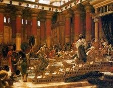 The Visit of the Queen of Sheba to King Solomon oil on canvas painting by Edward Poynter 1890 Art Gallery of New South Wales. ,  