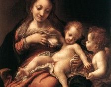 CORREGGIO Virgin And Child With An Angel. 