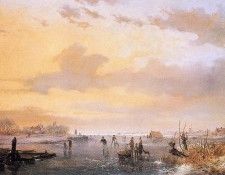 Schelfhout Andreas Ice merriment sunset 4 Sun. Schelfhout, 