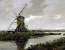 Weissenbruch Landscape with a mill Sun . Weissenbruch, �� �������