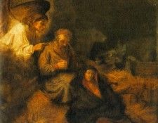 REMBRANDT THE DREAM OF ST JOSEPH 1650-55 MUSEUM OF FINE ARTS. ��������� ������� ��� ����