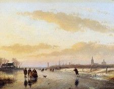 Schelfhout Andreas Scaters on frozen river 5 Sun. Schelfhout, �������