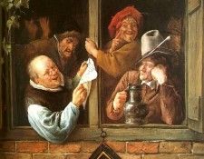 Steen Rhetoricians at a Window, 1662-66, oil on canvas, Phil