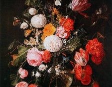 Heem de Cornelis Flowers in a vase Sun . ,  