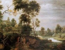DHondecoeter Gillis Landscape with road to Emmaus Sun. DHondecoeter, 
